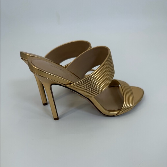 Veronica Beard Asha Mignon High Heel Gold Metallic Strappy Stiletto Sandals SZ 6 - Picture 14 of 17